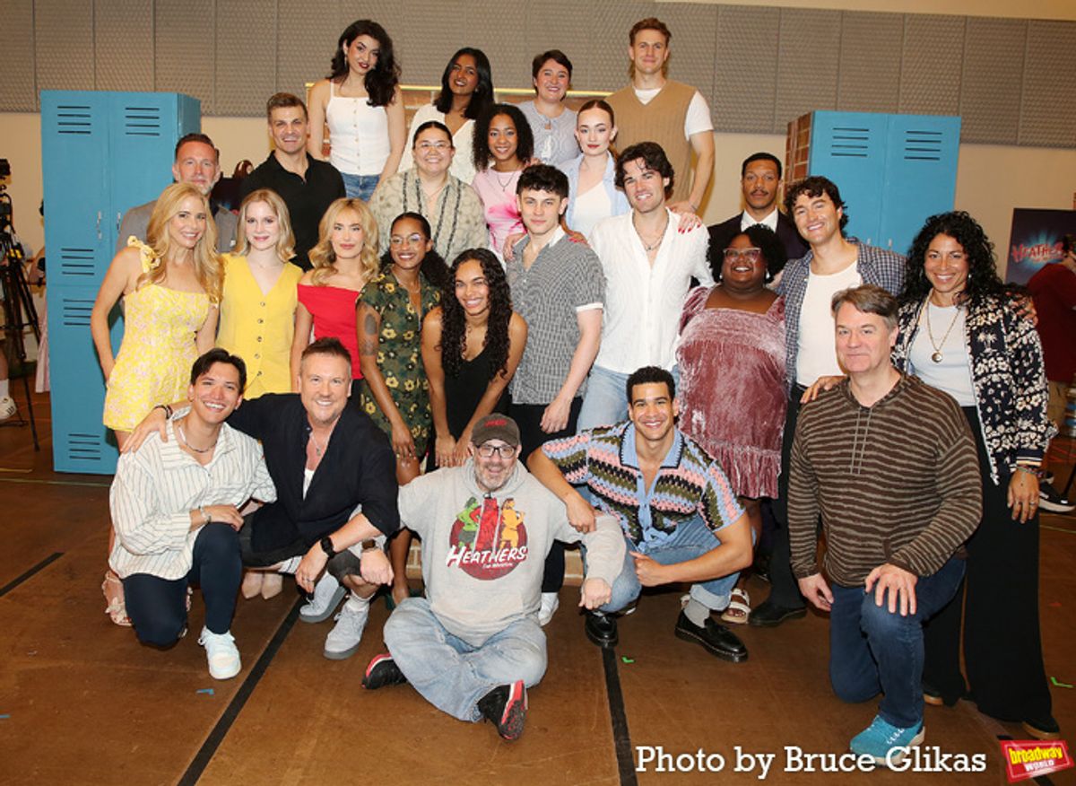 The Cast & Creative Team for 'Heathers The Musical' including Sara Al-Bazali, Lav Raman, Emma Benson, Louis Griffin, Ben Davis, Brian Martin, Syd Sider, Kiara Michelle Lee, Cecilia Trippiedi, Cameron Loyal, Kerry Butler, Elizabeth Teeter, McKenzie Kurtz, Olivia Hardy, Lorna Courtney, Casey Likes, Cade Ostermeyer, Erin Morton, Devin Lewis, Stephanie Klemmons, James Caleb Grice, Gary Lloyd, Andy Fickman, Xavier McKinnon and Kevin Murphy  at 
