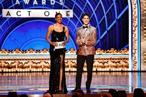 Renée Elise Goldsberry and Darren Criss Photo