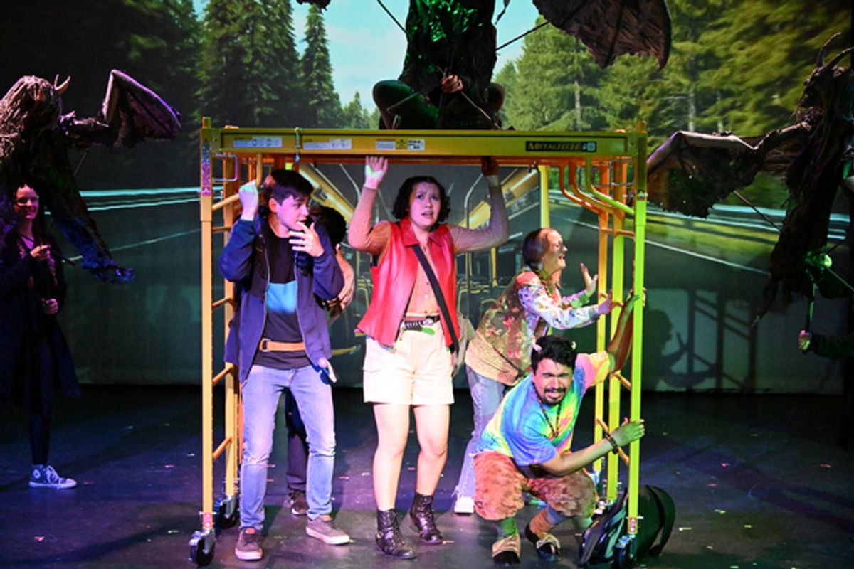 Jaxon Anderson (Percy), Yleana Dara (Annabeth), Trey Cardona (Grover) and company at 