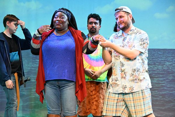 Jaxon Anderson (Percy), Tamara Stevens (Sally), Trey Cardona (Grover), Arne Schwitzge Photo