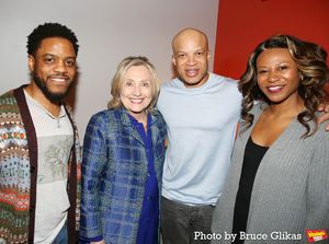 Jon Michael Hill, Hillary Clinton, Glenn Davis and Alana Arenas  Photo