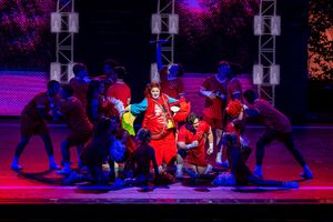 Katy Geraghty (center) and members of the company @ BroadwayWorld Katy Geraghty (center) and members of the company Photo