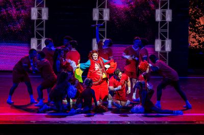 Katy Geraghty (center) and members of the company Photo