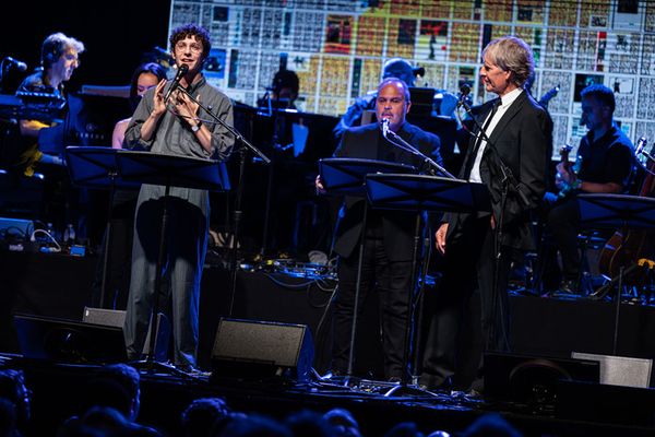 Ben Levi Ross, Eliseo Román, and Scott Bakula  Photo