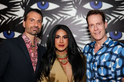 From the left: PRODUCER TOMMASO CARTIA with CHETAN RAO & DIRECTOR DAVID JAMES PARR. P Photo