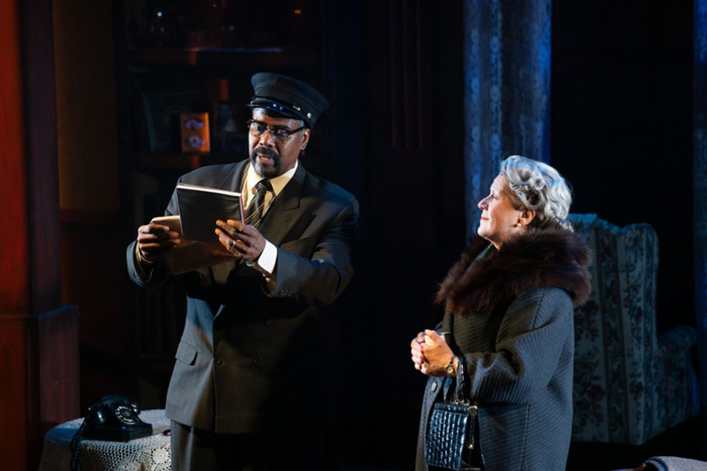 Photos: Judy Kaye, Bernard Dotson and Jim Poulos in DRIVING MISS DAISY at Theatre Aspen  Image
