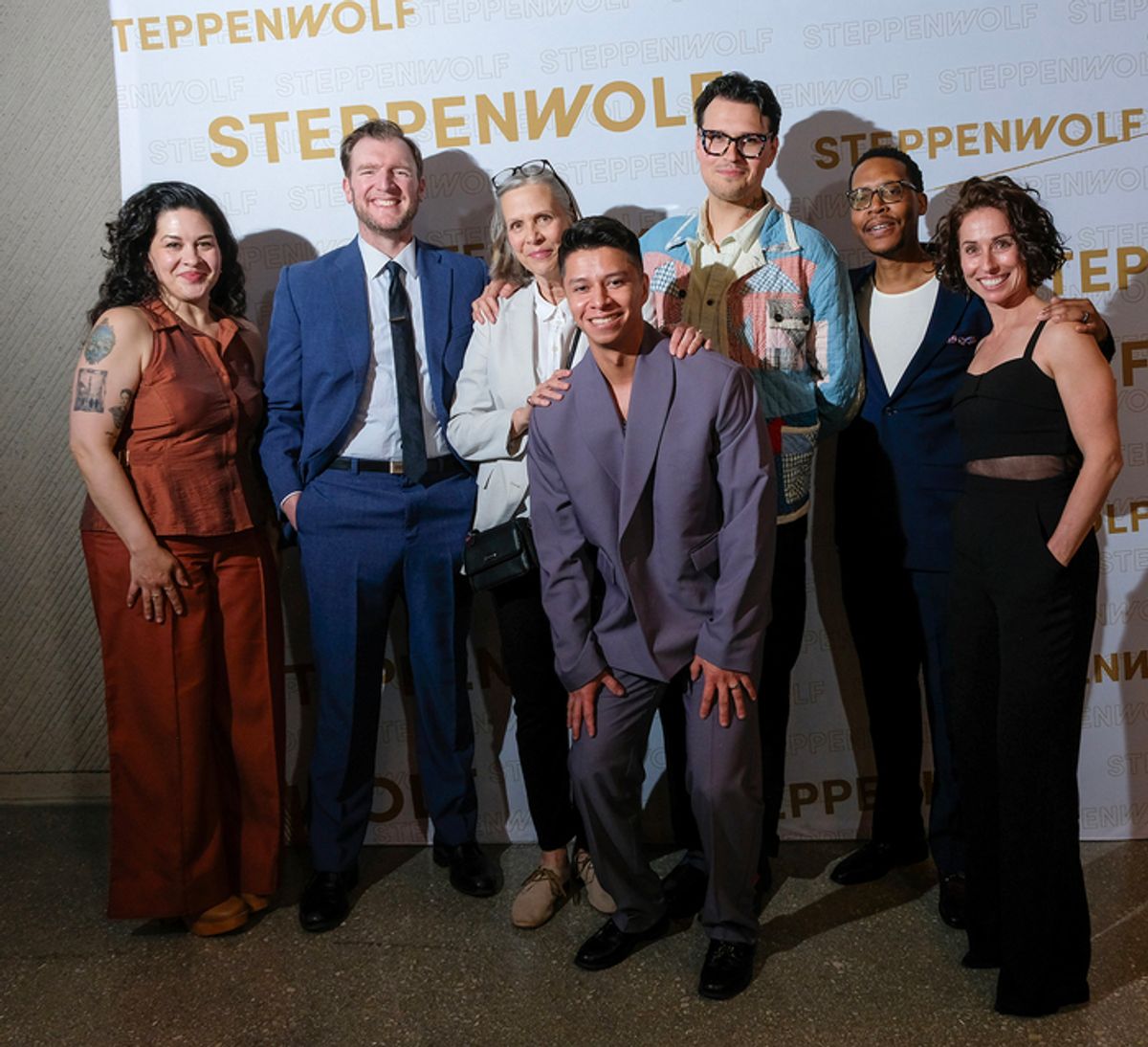 Sadieh Rifai, ensemble members Cliff Chamberlain and Amy Morton, Jordan Arredondo, Playwright Noah Diaz, ensemble member Namir Smallwood and Director/Artistic Director Audrey Francis  at 