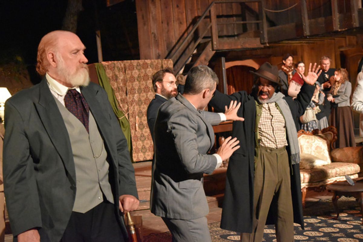 Franc Ross, Sam Cowan, Andy Stokan, Gerald C. Rivers and Ensemble  Photo by Ian Flanders at 