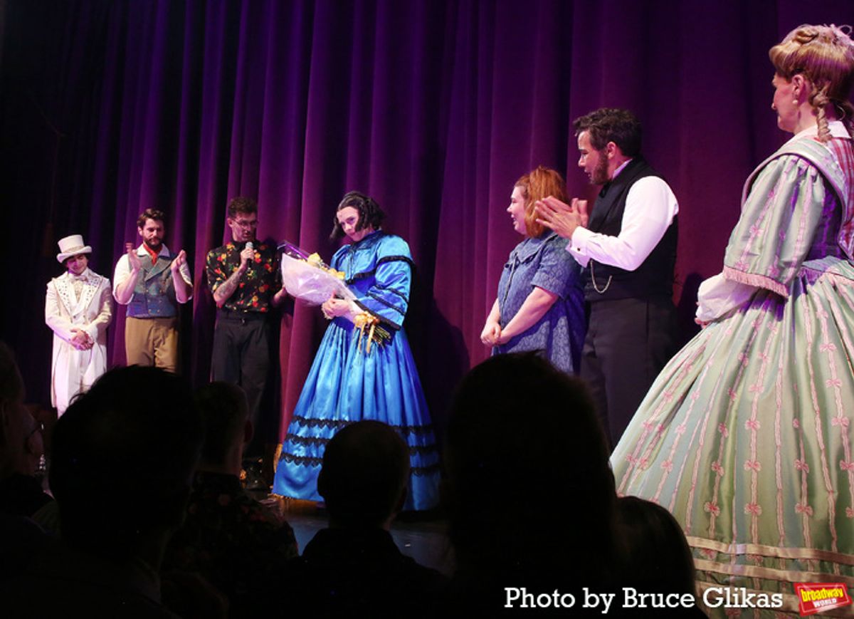 Tony Macht, James Scully, Director Sam Pinkleton, Cole Escola, Hannah Solow, Conrad Ricamora and Bianca Leigh  at 