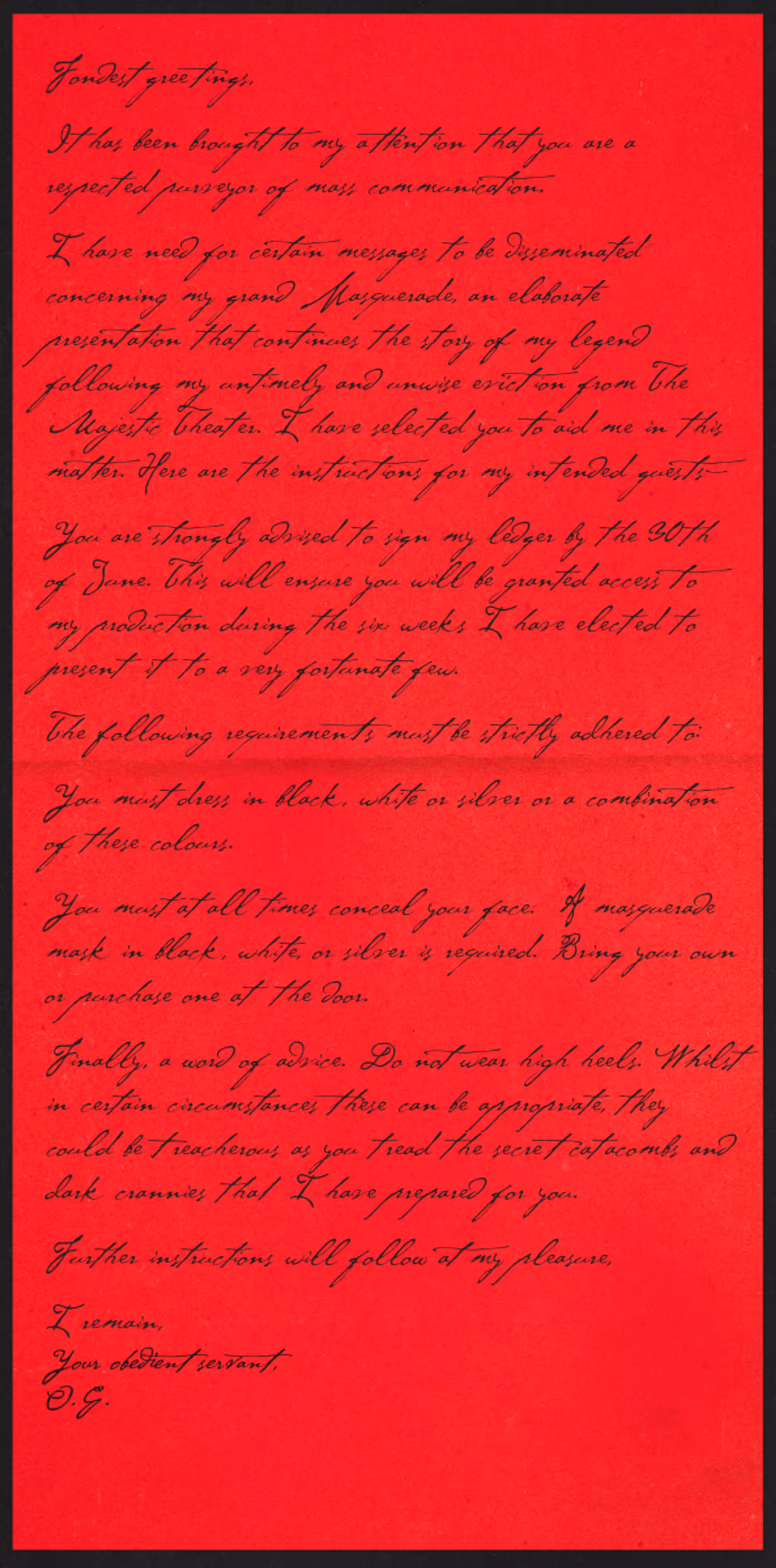 THE PHANTOM OF THE OPERA Suggests Masks, No High Heels For Upcoming Return THE PHANTOM OF THE OPERA Suggests Masks, No High Heels For Upcoming Return Image