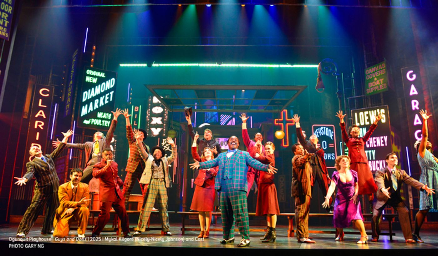 Photos: Rob McClure, Mykal Kilgore, Bianca Marroquín & Ephraim Sykes in GUYS AND DOLLS at Ogunquit Playhouse  Image