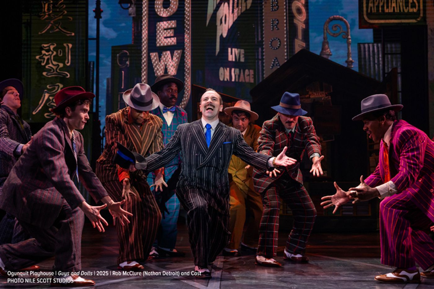 Photos: Rob McClure, Mykal Kilgore, Bianca Marroquín & Ephraim Sykes in GUYS AND DOLLS at Ogunquit Playhouse  Image