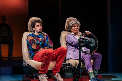 Geoffrey Wade (background), Jake Horowitz and Liz Larsen  Photo