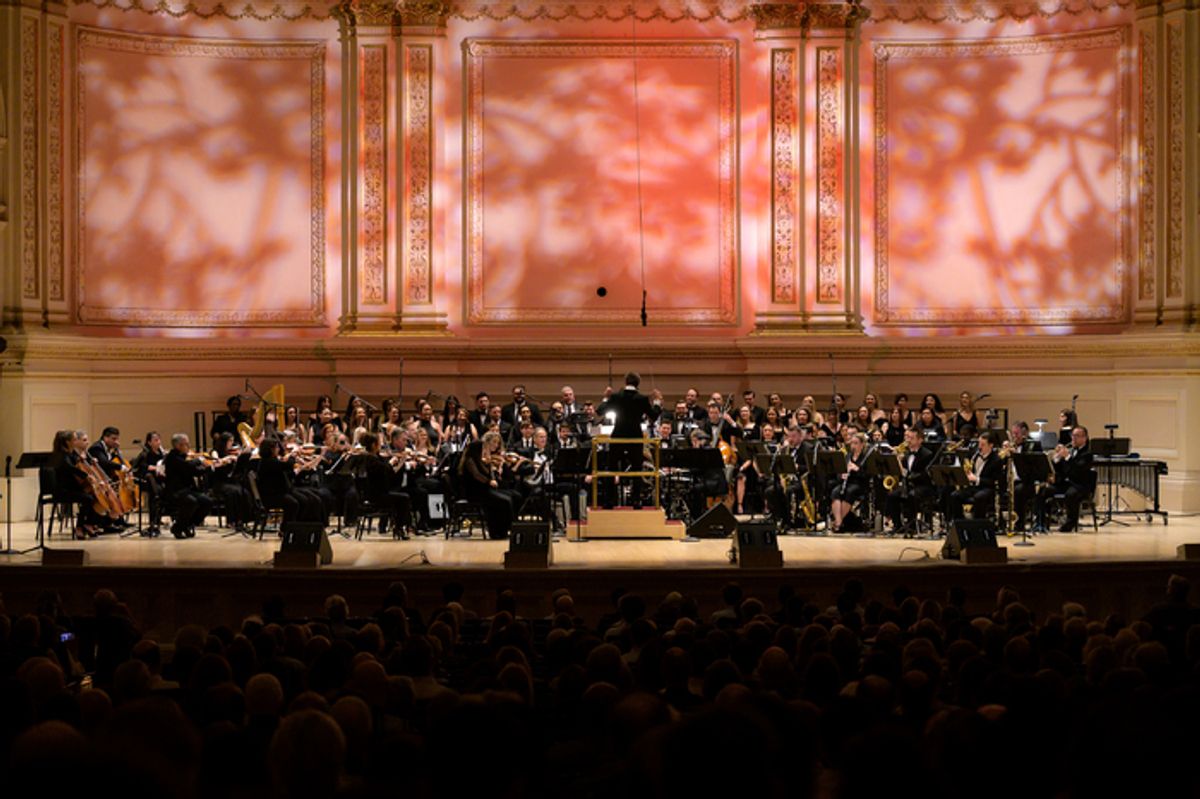 Joey Chancey, the 30-piece Hello, Dolly! orchestra, and the 75-voice Hello, Dolly! Choir at 