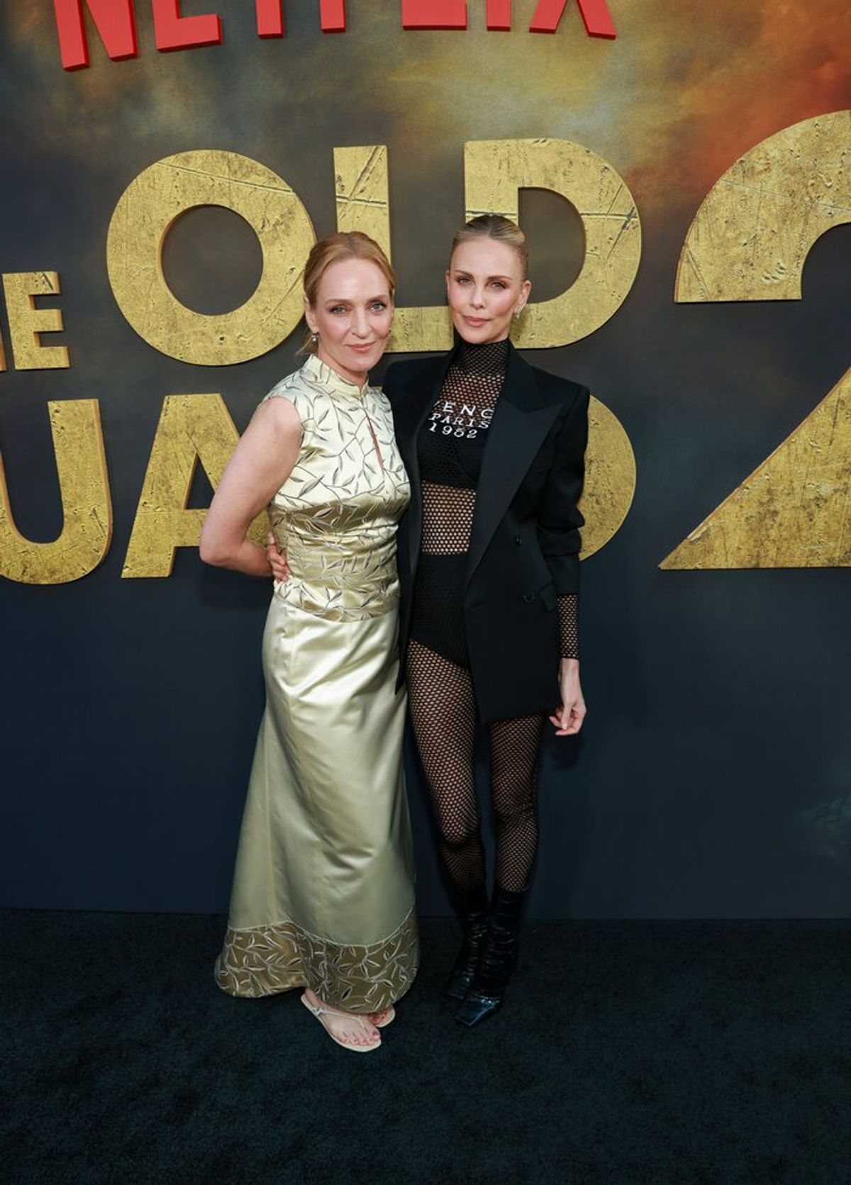 Charlize Theron and Uma Thurman at 