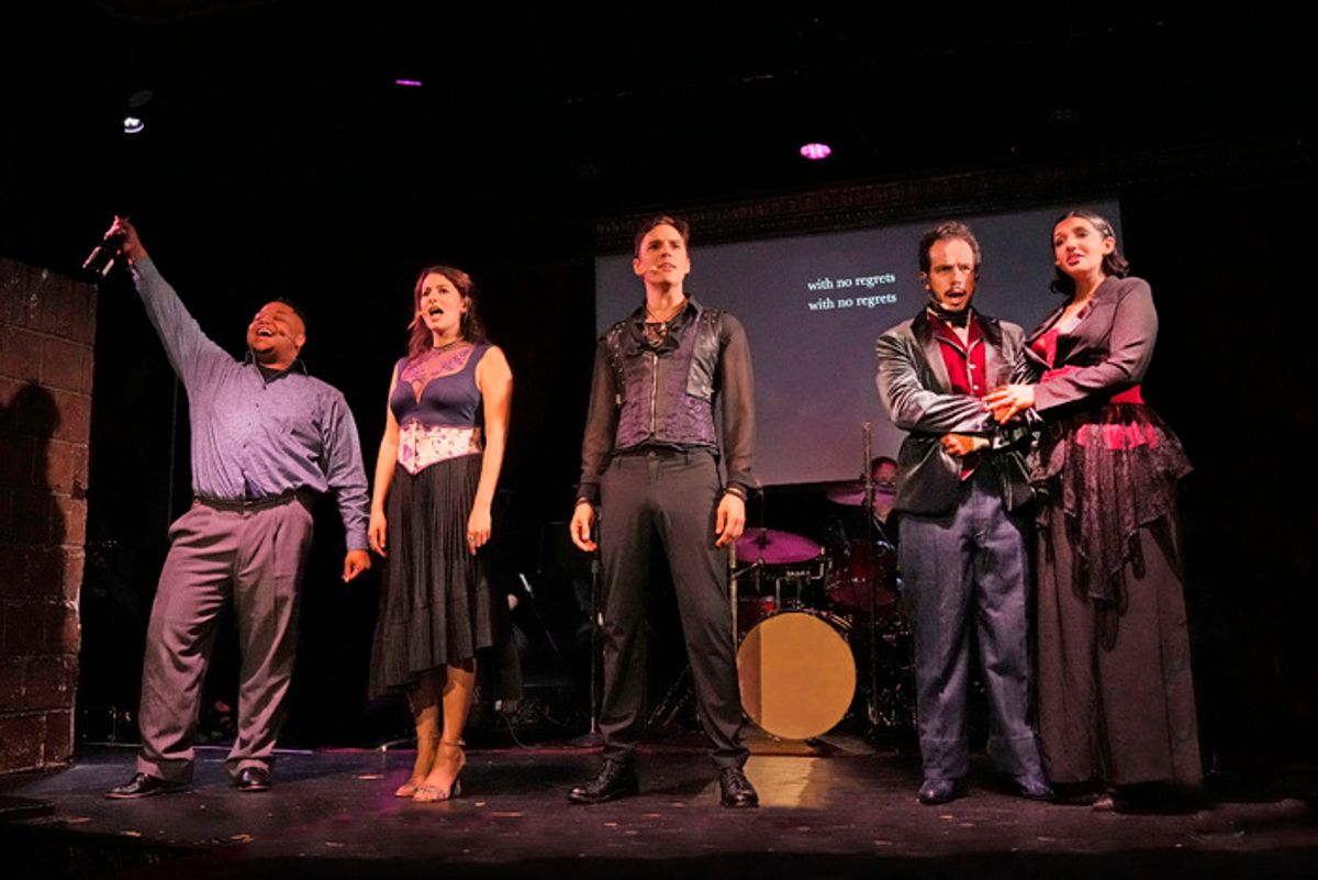 Richard Coleman, Rachel Zatcoff, Ryan Silverman, Felipe Bombonato and Anchal Dhir. Photo by Ken Howard at 