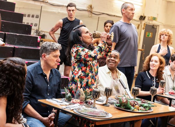 Lesley Joseph (centre) and company  Photo