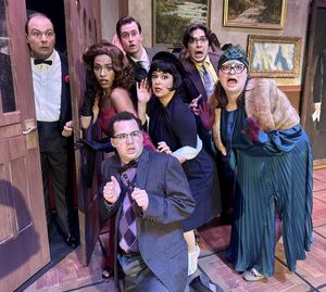 Jackson Pavlik as Wadsworth, Zayna Darres as Miss Scarlet,  Adam Forward as Mr. Green Photo