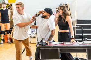 Jeff Brazier, Aston Merrygold, Sydnie Christmas Photo