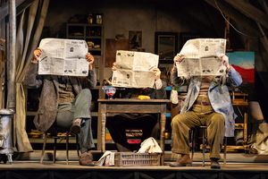 L - R: Soloman Howard (Colline), Long Long (Rodolfo), Szymon Mechli?ski (Marcello), photo by Curtis Brown for the Santa Fe Opera @ BroadwayWorld L - R: Soloman Howard (Colline), Long Long (Rodolfo), Szymon Mechli?ski (Marcello), p Photo