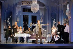 L - R: Efra n Sol s (Schaunard), Long Long (Rodolfo), Sylvia D?Eramo (Mim ), Soloman Howard (Colline), Szymon Mechli?ski (Marcello), Emma Marhefka (Musetta) Kevin Burdette (Alcindoro), photo by Curtis @ BroadwayWorld L - R: Efra n Sol s (Schaunard), Long Long (Rodolfo), Sylvia D?Eramo (Mim ), Soloman Photo