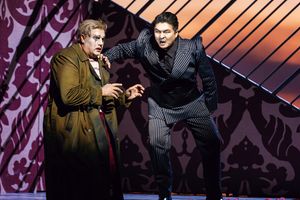 Michael Chioldi (Rigoletto), Stephano Park (Sparafucile), photo by Curtis Brown for t Photo