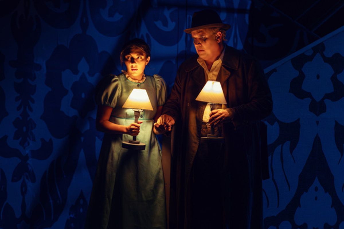 Elena Villal n (Gilda), Michael Chioldi (Rigoletto), photo by Curtis Brown for the Santa Fe Opera at 