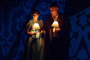 Elena Villal n (Gilda), Michael Chioldi (Rigoletto), photo by Curtis Brown for the Sa Photo