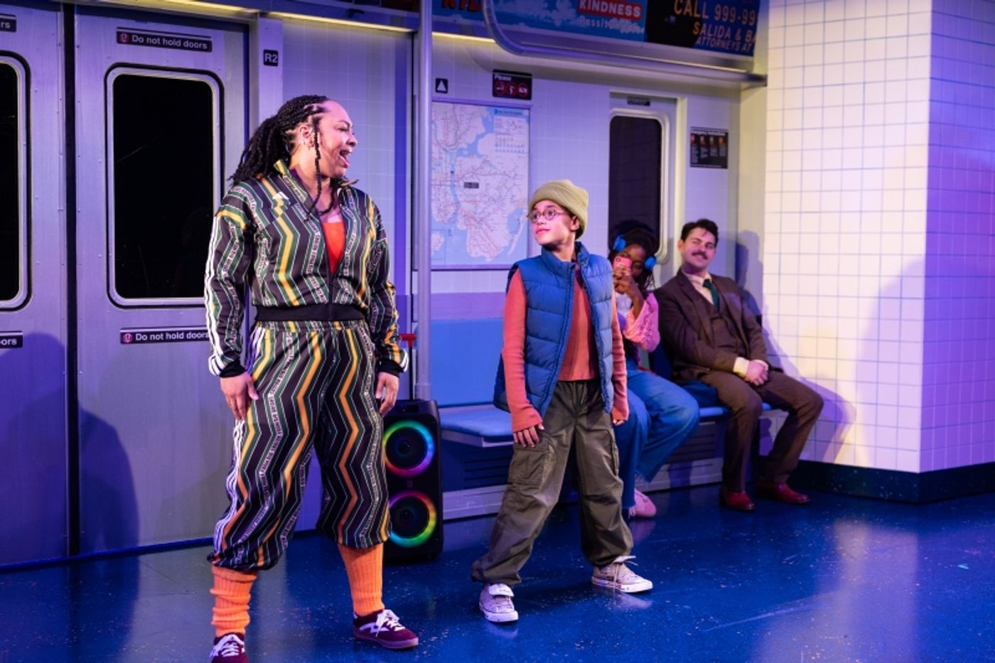 Kendra Nicole Johnson and Josiah Watson in Milo Imagines the World at Alliance Theatre