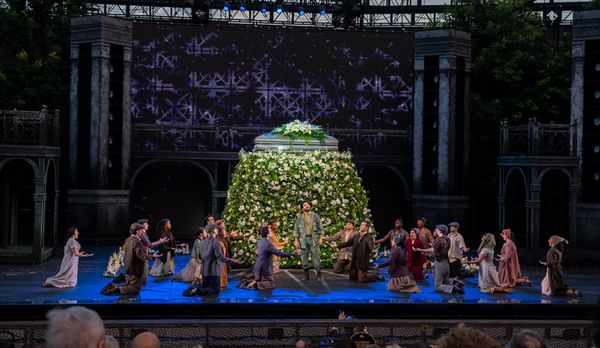 Omar Lopez-Cepero and the company of the 2025 Muny production of 