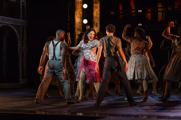 Katerina McCrimmon and members of the company of the 2025 Muny production of 