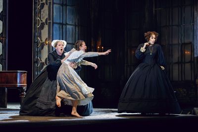 Jennifer Johnson Cano (Mrs. Grose), Annie Blitz (Flora), Jacquelyn Stucker (The Gover Photo