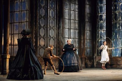 L-R Jacquelyn Stucker (The Governess), Everett Baumgarten (Miles), Jennifer Johnson C Photo
