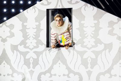 Michael Chioldi (Rigoletto), photo by Curtis Brown for the Santa Fe Opera Photo