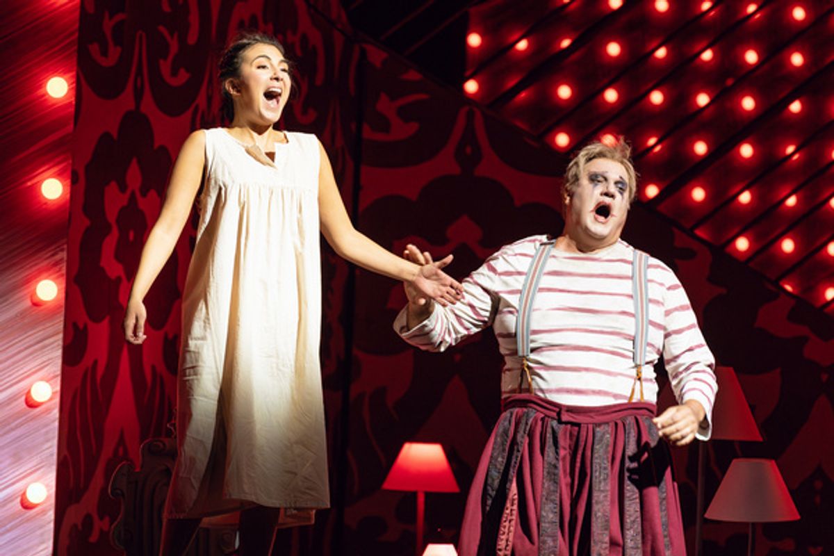 Elena Villalon (Gilda), Michael Chioldi (Rigoletto), photo by Curtis Brown for the Santa Fe Opera at 