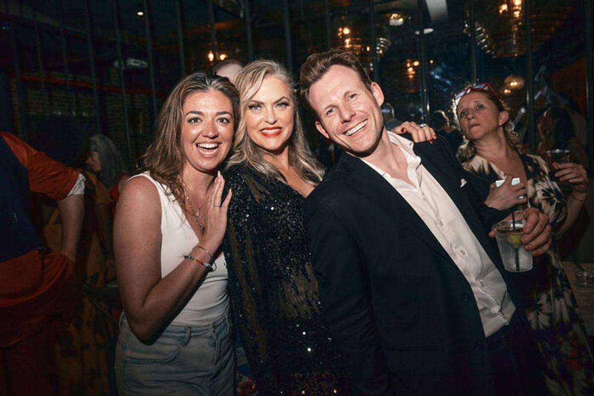 Barrett Wilbert Weed, Elaine Hendrix, and Mitch Wood at 