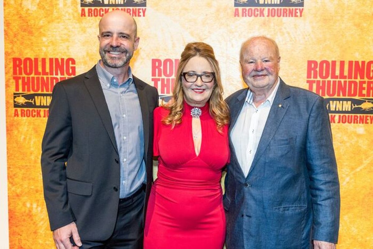 Sam Wade, Rebecca Blake, John Wade at 