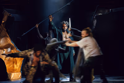 Ryan Speedo Green (Wotan), Ensemble, photo by Curtis Brown for the Santa Fe Opera Photo