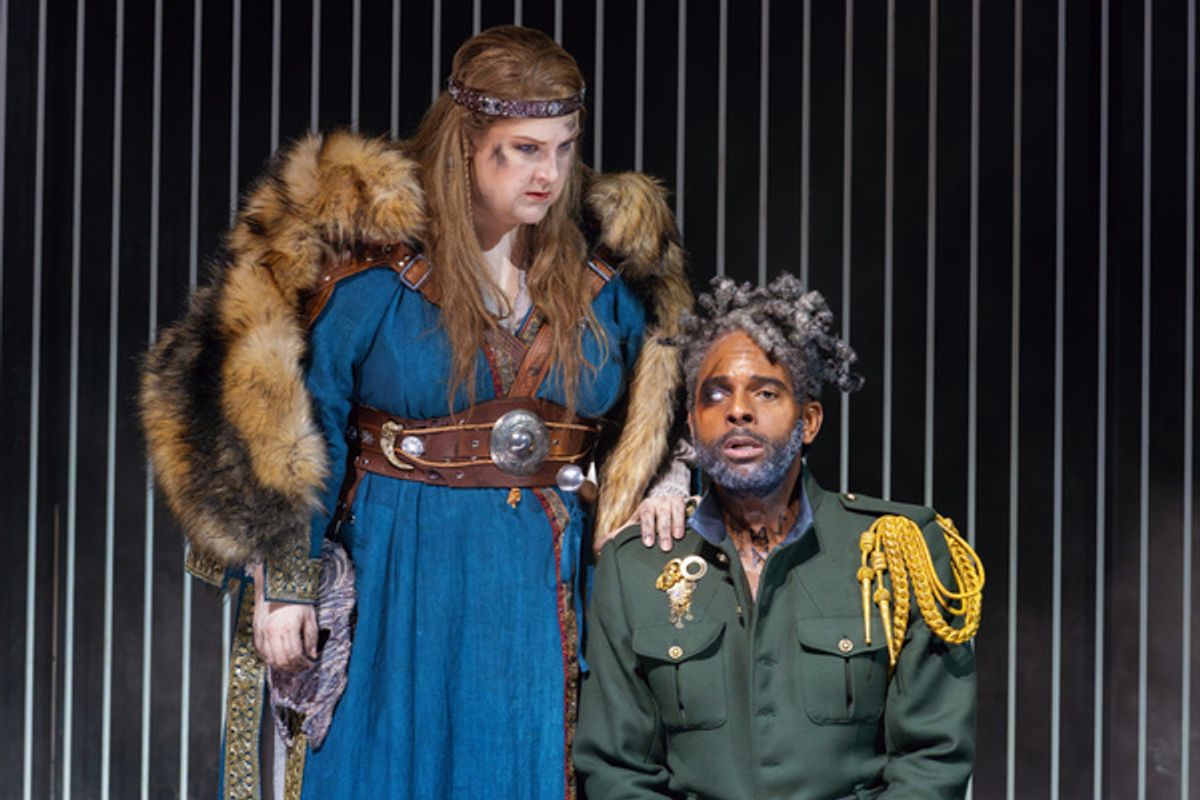 Tamara Wilson (Bruunhilde), Ryan Speedo Green (Wotan), photo by Curtis Brown for the Santa Fe Opera at 