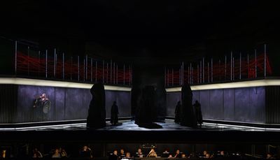 Far left: Tamara Wilson (Bruunhilde), photo by Curtis Brown for the Santa Fe Opera Photo