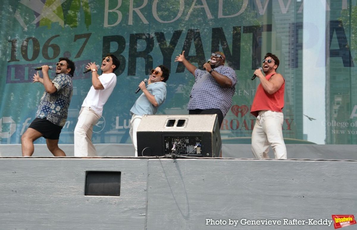 The cast of Aladdin that includes-Marcus M. Martin, Colt Prattes, Adi Roy, Jacob Ben-Shmuel and Michael Schimmele at 