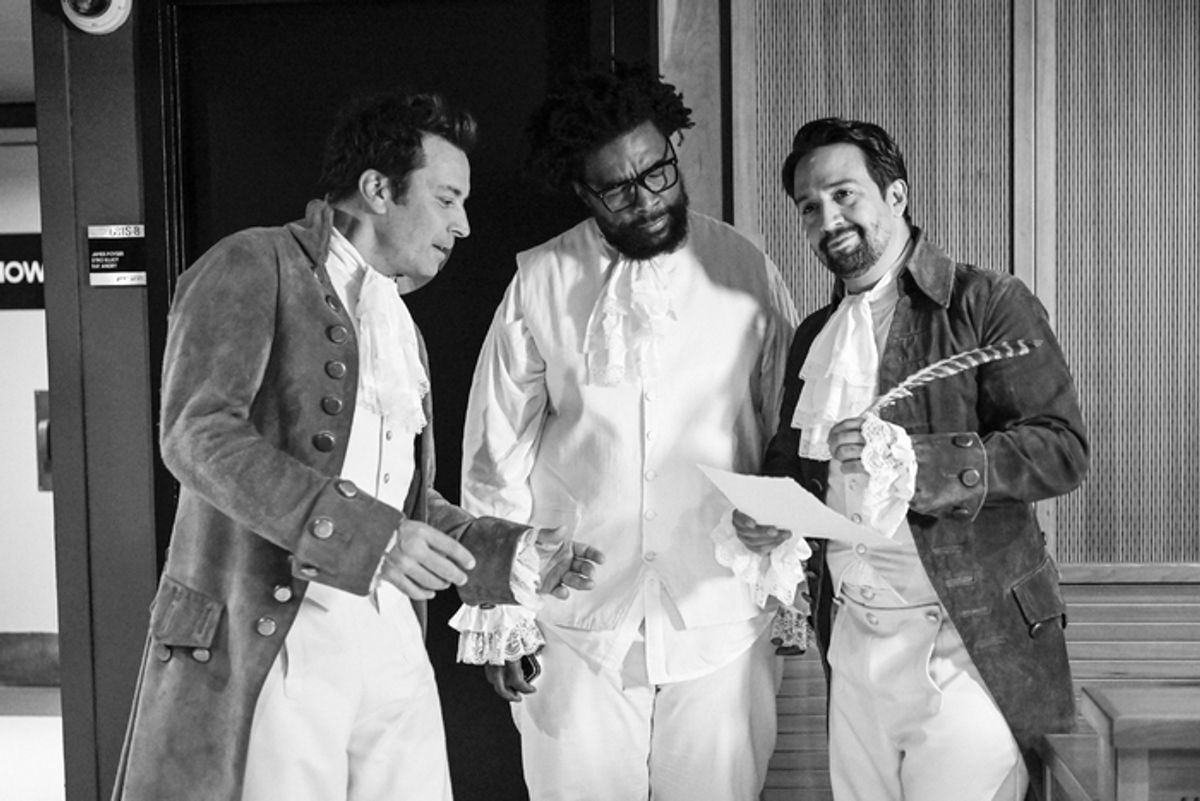 Jimmy Fallon, Lin-Manuel Miranda, Questlove at 