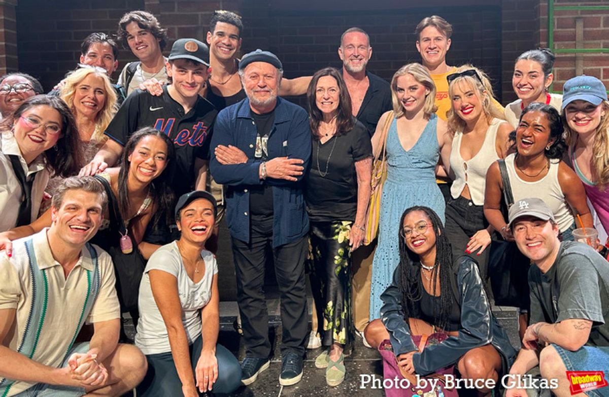 Billy Crystal & Janice Crystal pose with The Cast of 'Heathers: The Musical' at 