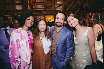 Renée Elise Goldsberry, Vanessa Vadal, Lin-Manuel Miranda, and Phillipa Soo Photo