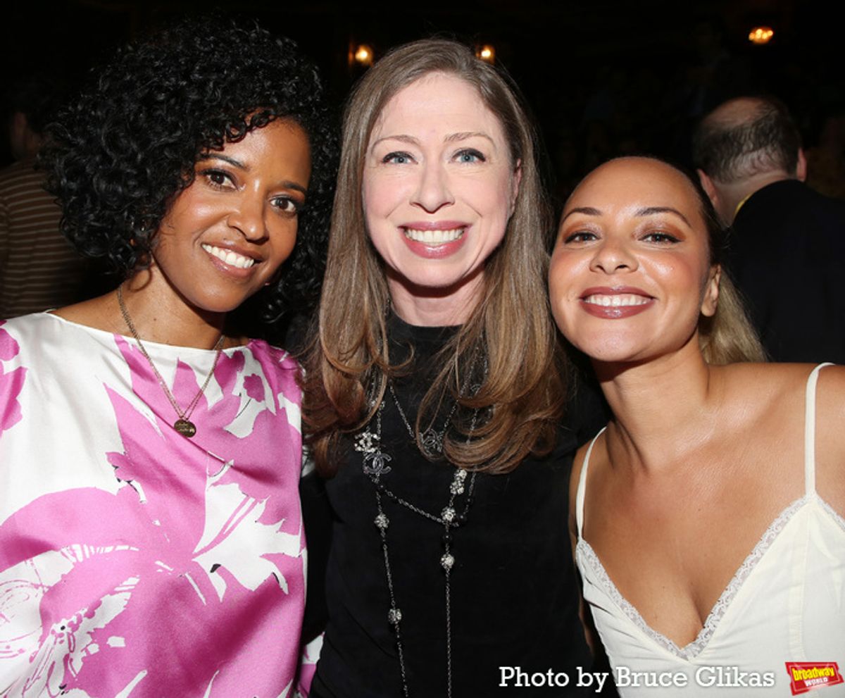 Renée Elise Goldsberry, Chelsea Clinton and Jasmine Cephas Jones  at 