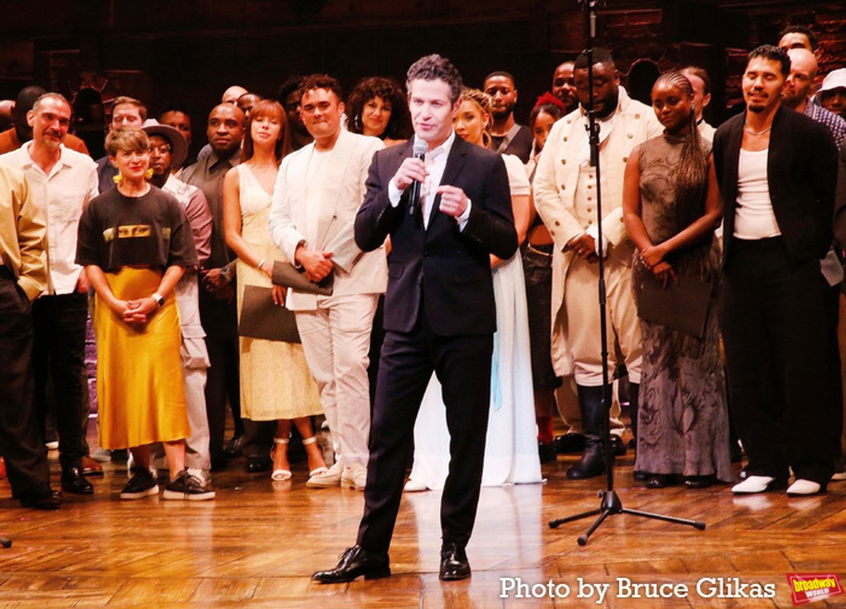 Director Thomas Kail with The Cast and Alumni of 'Hamilton' at 