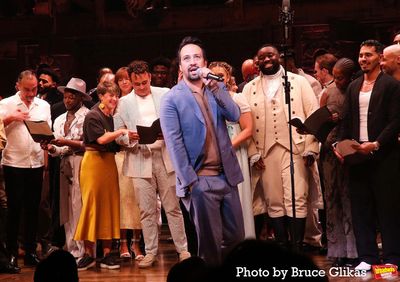 Lin-Manuel Miranda with The Cast and Alumni of "Hamilton" Photo