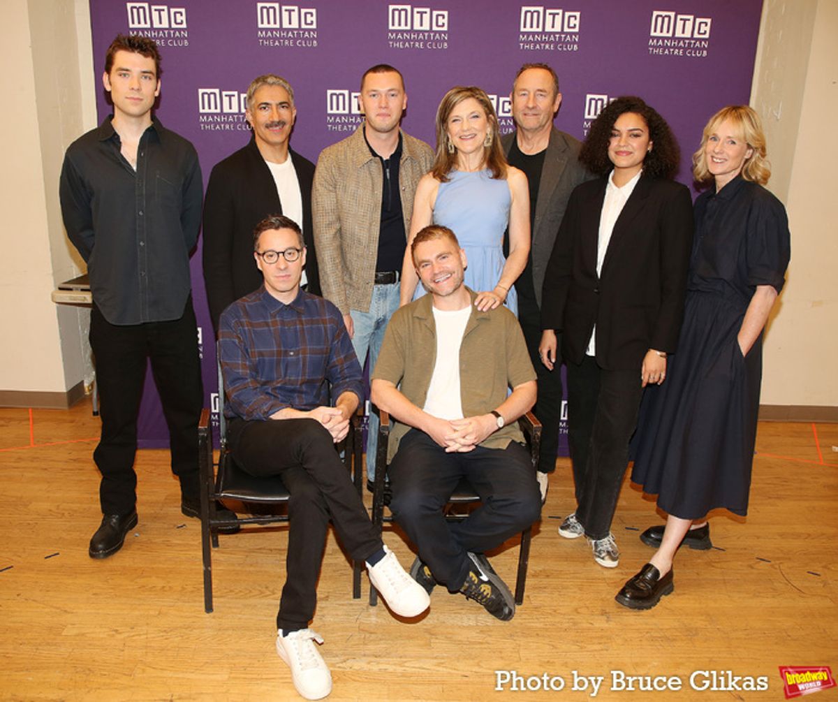 Cody Kostro, Piter Marek, Will Harrison, Victoria Clark, Sam Robards, Camila Cano-Flavia, Lucy Taylor, Playwright James Graham and Director Adam Penford at 