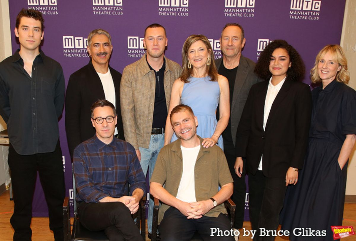 Cody Kostro, Piter Marek, Will Harrison, Victoria Clark, Sam Robards, Camila Cano-Flavia, Lucy Taylor, Playwright James Graham and Director Adam Penford at 