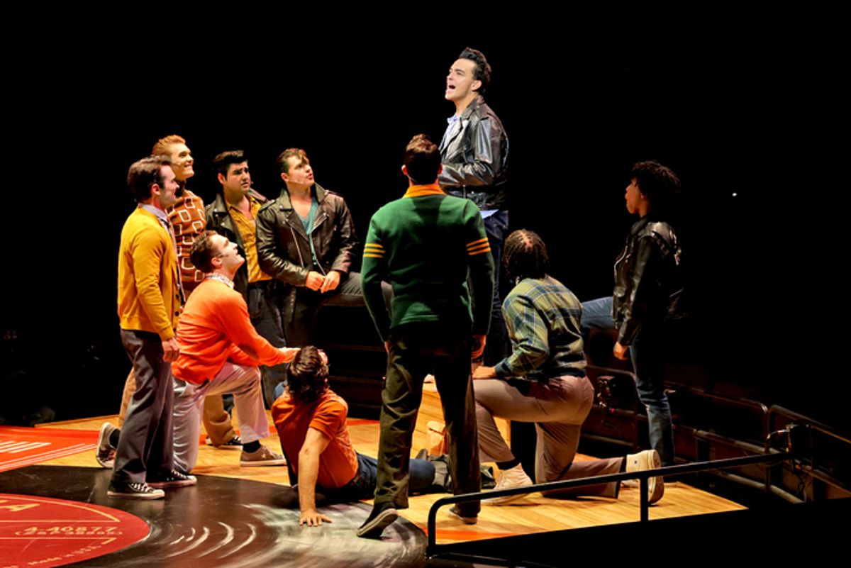 Nick Cortazzo and the cast of Grease at 